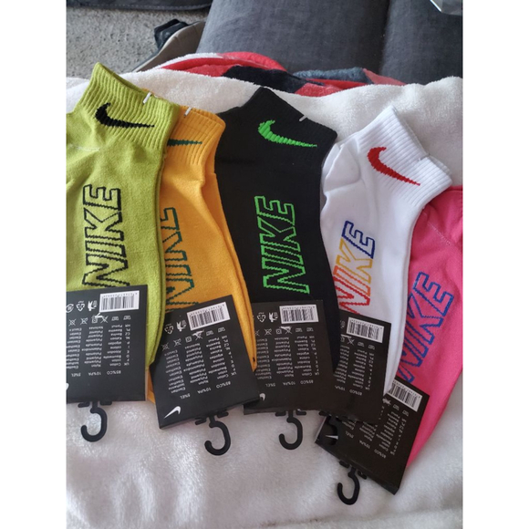 Nike Unisex Multi-color Athletic Ankle Socks 5-Pack One Size - Picture 1 of 5